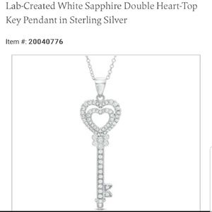 Sterling Silver Key Heart Necklace